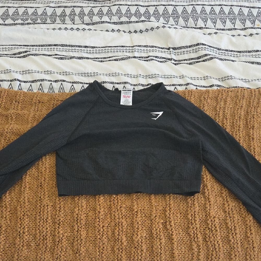 Gymshark Black Long Sleeve Crop Top